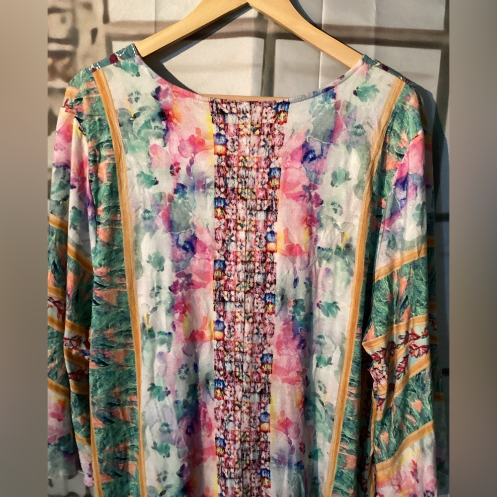 Soft Surroundings Boutique Womens BOHO Embroidered Aerhart Knit Tunc/Dress Sz 2X - Picture 15 of 16